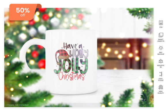 11oz Christmas Coffee Cup Mockup & Christmas Amp
