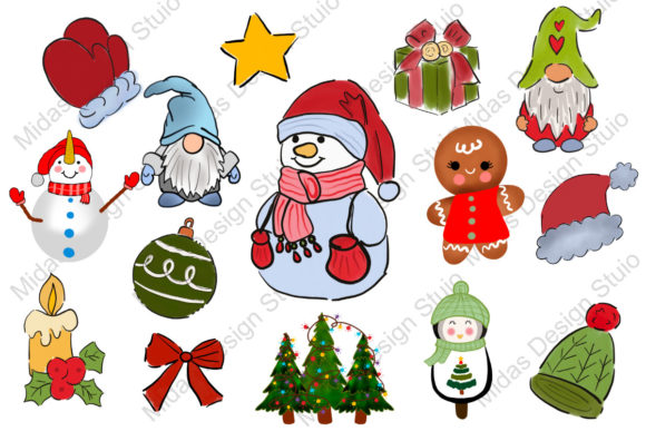 17 Christmas Elements Watercolor Crafts
