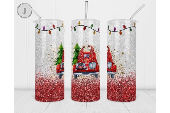 20oz Christmas Tumbler Gnome Truck Wrap & Crafts