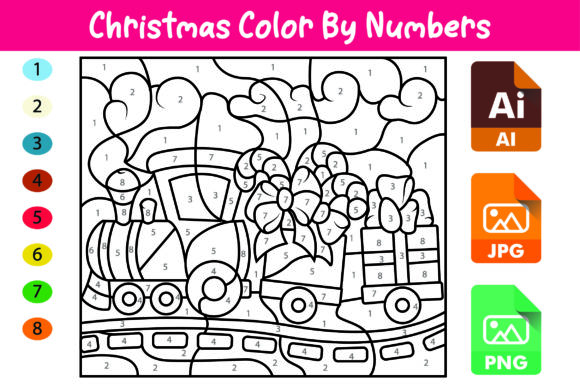 Christmas Color by Numbers for Kids 15 and Coloring Pages Amp