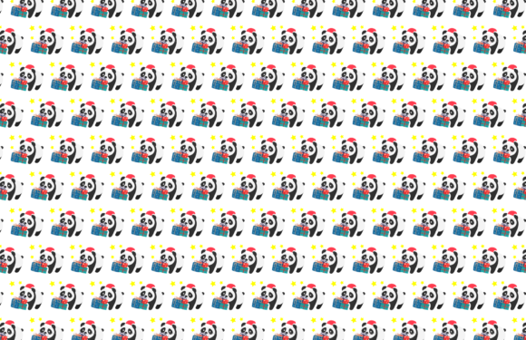 Christmas Cute Panda Pattern and Patterns
