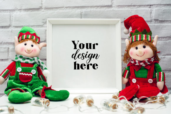 Christmas Frame Mockup. Elf Mockup 1. and Christmas Amp