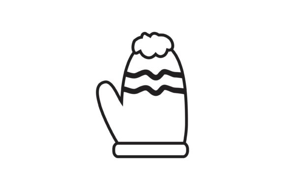 Christmas Icon with Snow Gloves Line Icons