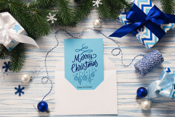 Christmas Mockup Postcard & Christmas Amp