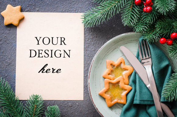Christmas Mockup Table Setting Mockup and Seasonal Events