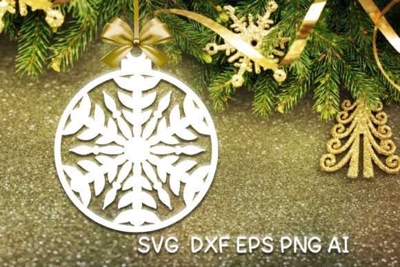 Christmas Ornament Ball Snowflake V24 in Crafts