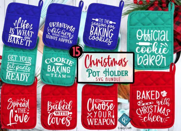 Christmas Pot Holder Bundle SVG Cut File