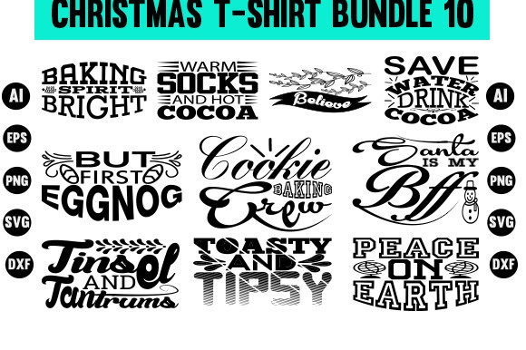 Christmas T Shirt Bundle and T-Shirt Designs