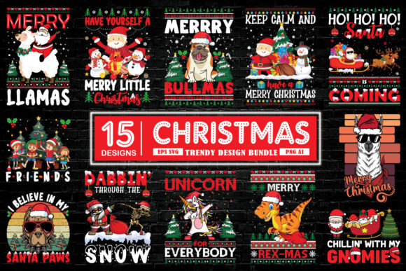 Christmas Trendy Craft or T-Shirt Bundle