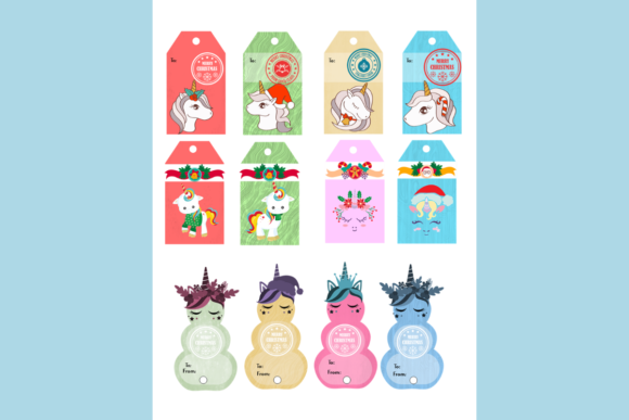 Christmas Unicorn Gift Tags: Festive Print Templates