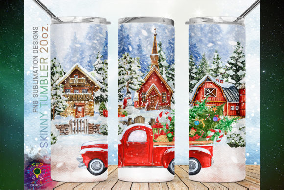 Christmas Vintage Red Truck 20oz Tumbler & Crafts