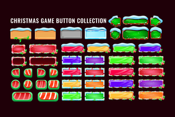 Christmas Winter Game Button Set