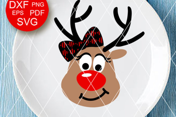 Deer Girl Bow Plaid: A Festive Crafts Asset