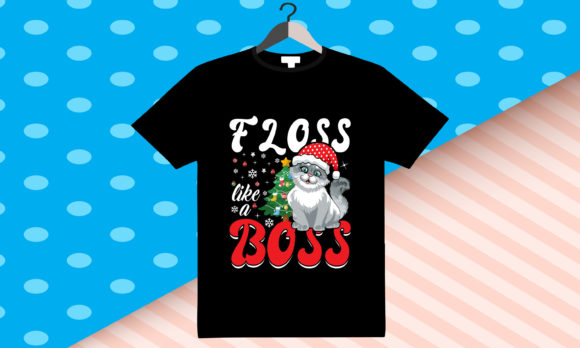 Floss Like a Boss Christmas Cat T-Shirt T-Shirt Designs