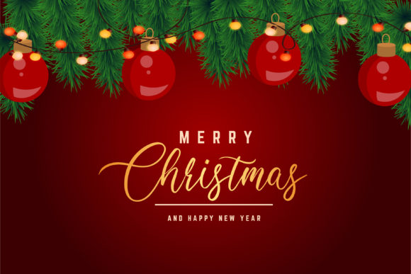 Merry Christmas Background with Gift Box