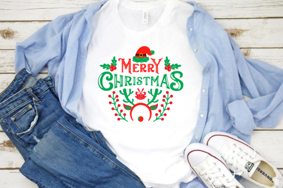 Merry Christmas Colorful T-Shirt Design and Print Templates