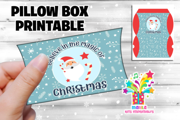 Merry Christmas Pillow Box 5: Premium Print Templates