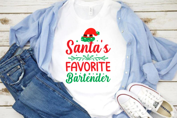 Santa’s Bartender Christmas T-Shirt Print Templates