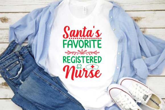 Santa’s Registered Nurse T-Shirt Design and Print Templates