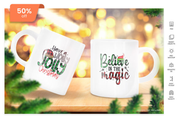 White Ceramic Mug Mockup for Christmas and Christmas Amp